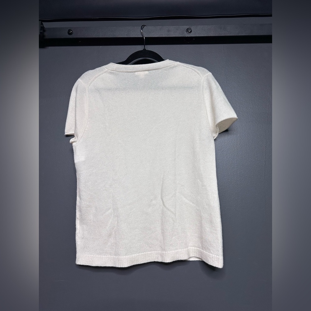 NWOT J. Crew Cashmere Relaxed Tee White L - Picture 4 of 4